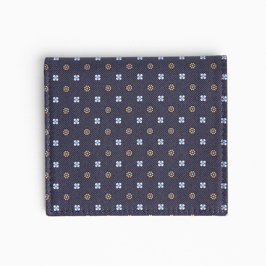 Wholesale E.Marinella Dark Blue Small Wallet In Silk And Leather