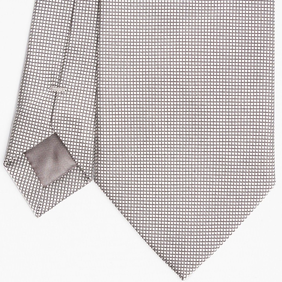 Clearance E.Marinella Light Grey Ceremonial Jacquard Silk Tie