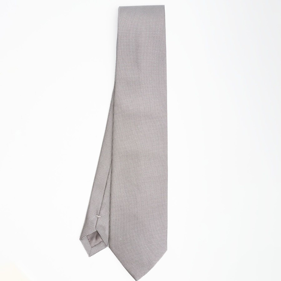 Clearance E.Marinella Light Grey Ceremonial Jacquard Silk Tie