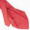 Hot E.Marinella Red 5 Fold Sartorial Silk Tie - Small Flower Pattern