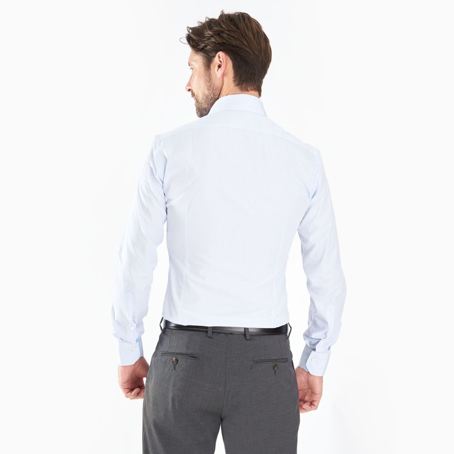 Best E.Marinella Slim Light Blue Cotton Classic Shirt