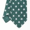 Clearance E.Marinella Dark Green Sartorial Cotton And Silk Tie - Large Flower Pattern