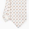 Online E.Marinella White Sartorial Jacquard Silk Tie - Small Flower Designs