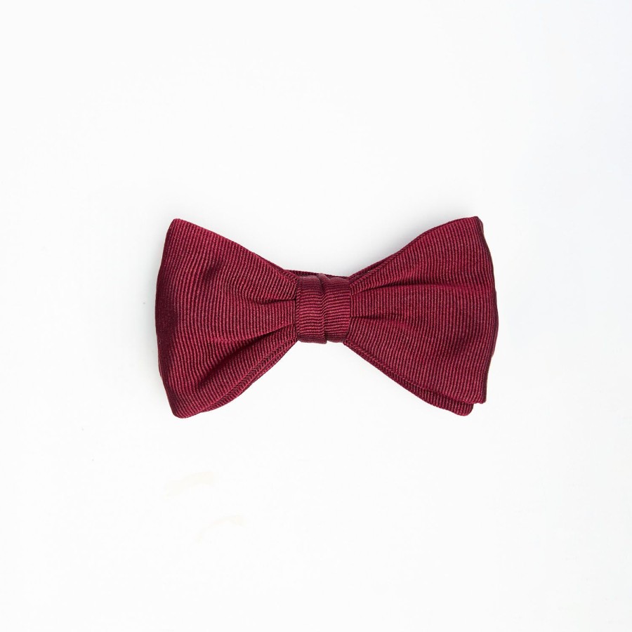 Wholesale E.Marinella Burgundy Pre-Knotted Silk Bowtie - Solid Color