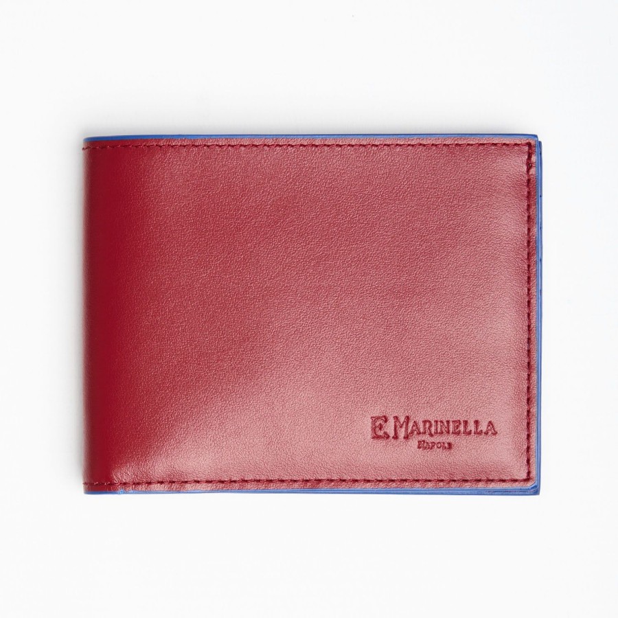 Online E.Marinella Ruby Red Leather Horizontal Wallet