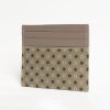 New E.Marinella Beige Leather And Silk Credit Card Holder - 5 Compartments