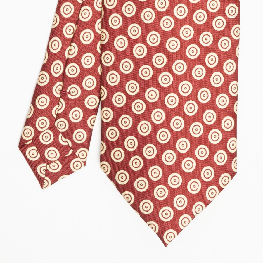 Online E.Marinella Burgundy Heritage Silk Tie - Large Geometric Pattern