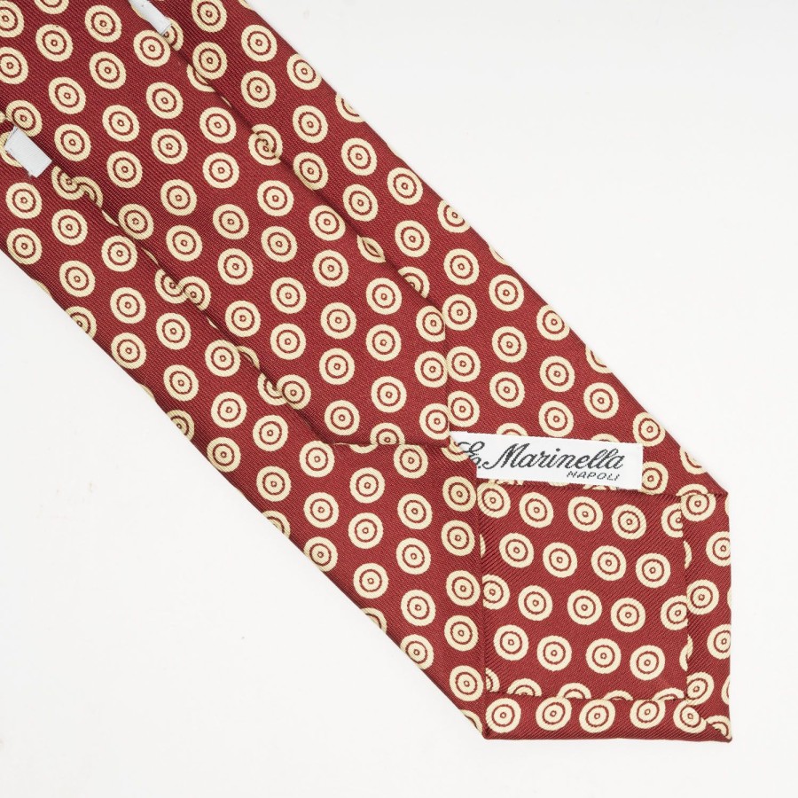 Online E.Marinella Burgundy Heritage Silk Tie - Large Geometric Pattern