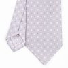 Best E.Marinella Light Grey Sartorial Classic Silk Tie - Small Flower Pattern