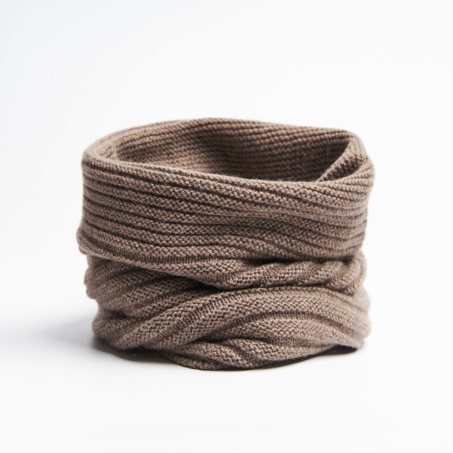 Hot E.Marinella Light Brown Cashmere Tubular Neck Warmer