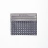 New E.Marinella Dark Grey Leather And Silk Credit Card Holder - 5 Compartments