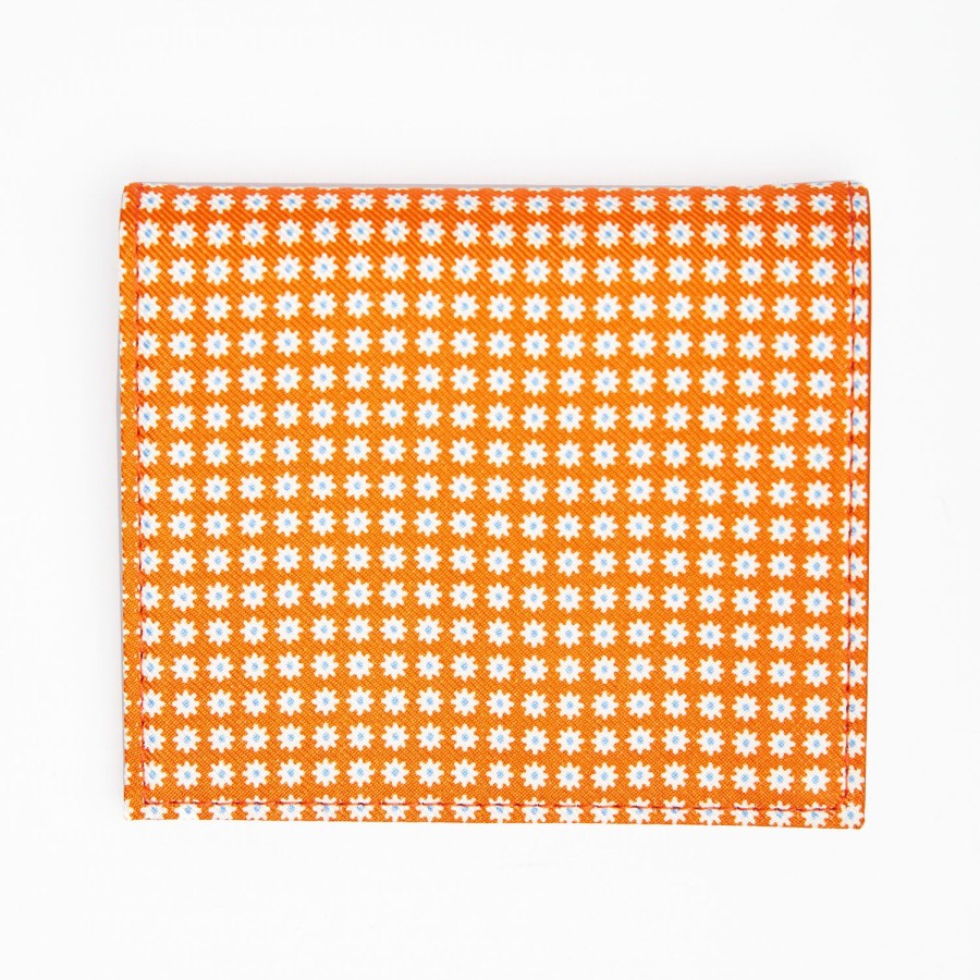 Best E.Marinella Orange Small Wallet In Silk And Leather