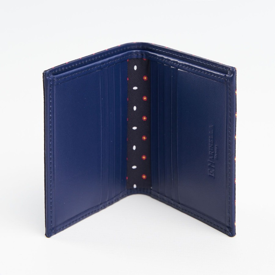 Clearance E.Marinella Dark Blue Small Wallet In Silk And Leather