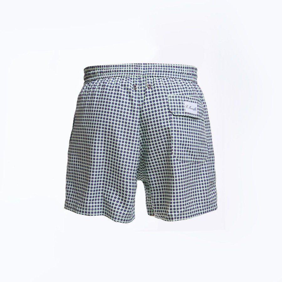 Hot E.Marinella Green Baby Swim Shorts - Large Flower Pattern