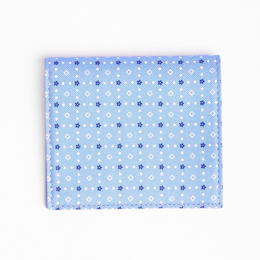 Best E.Marinella Light Blue Small Wallet In Silk And Leather