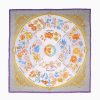 New E.Marinella Violet And Taupe Silk Scarf 90 - The Wheel Of Seasons