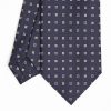 Online E.Marinella Dark Blue Sartorial Classic Silk Tie Small Flower Pattern