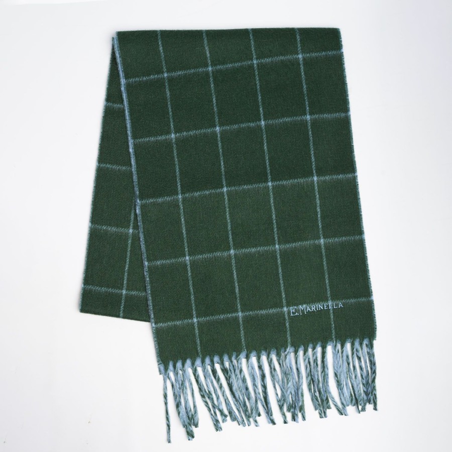 Online E.Marinella Green And Blue Cashmere Double Scarf