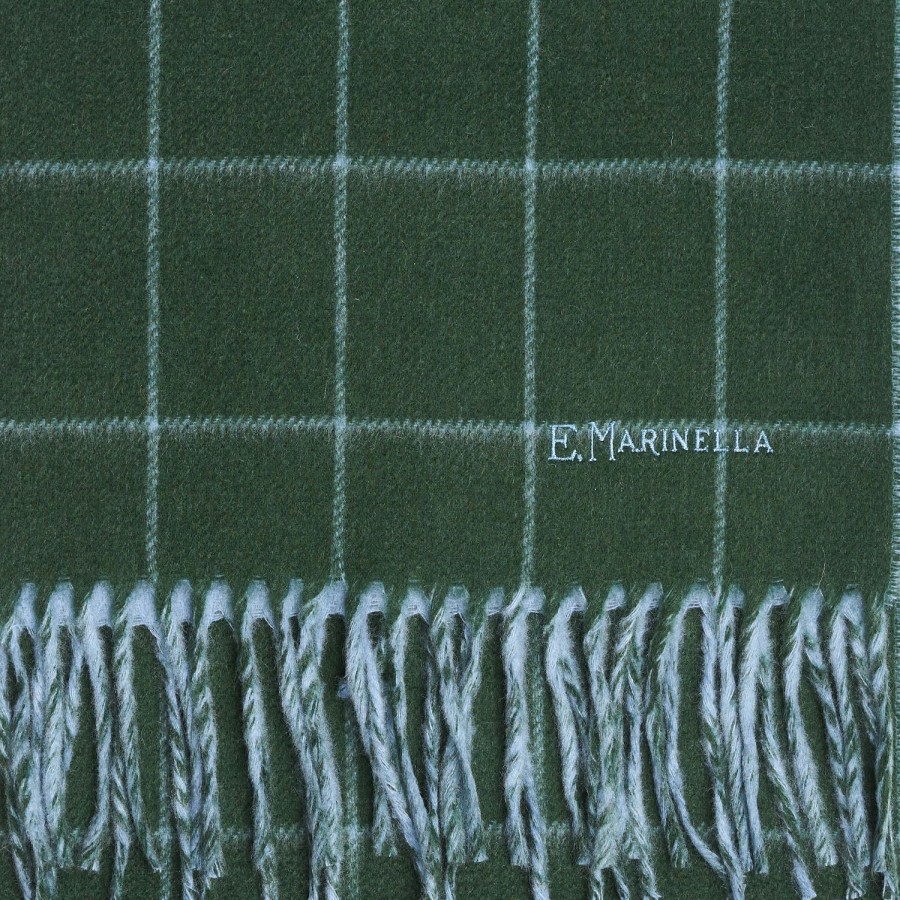 Online E.Marinella Green And Blue Cashmere Double Scarf