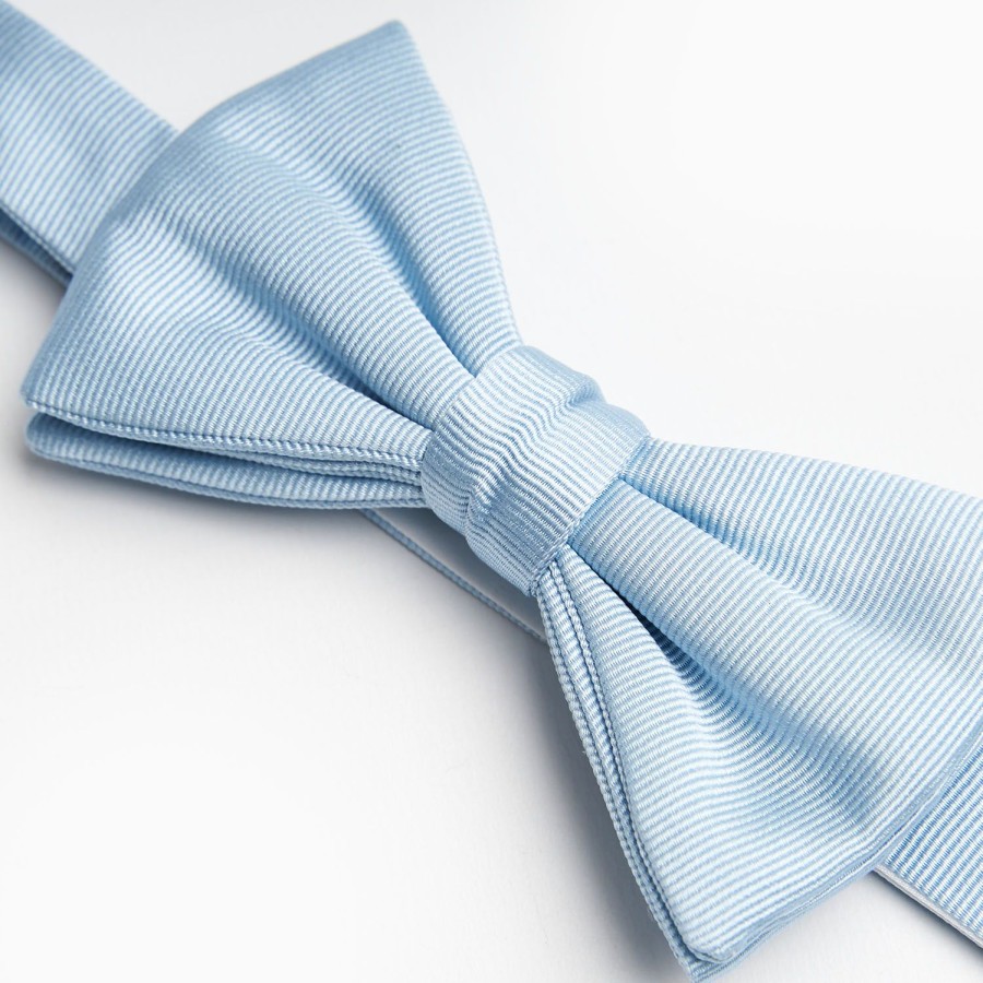 Wholesale E.Marinella Light Blue Pre-Knotted Silk Bowtie - Solid Color