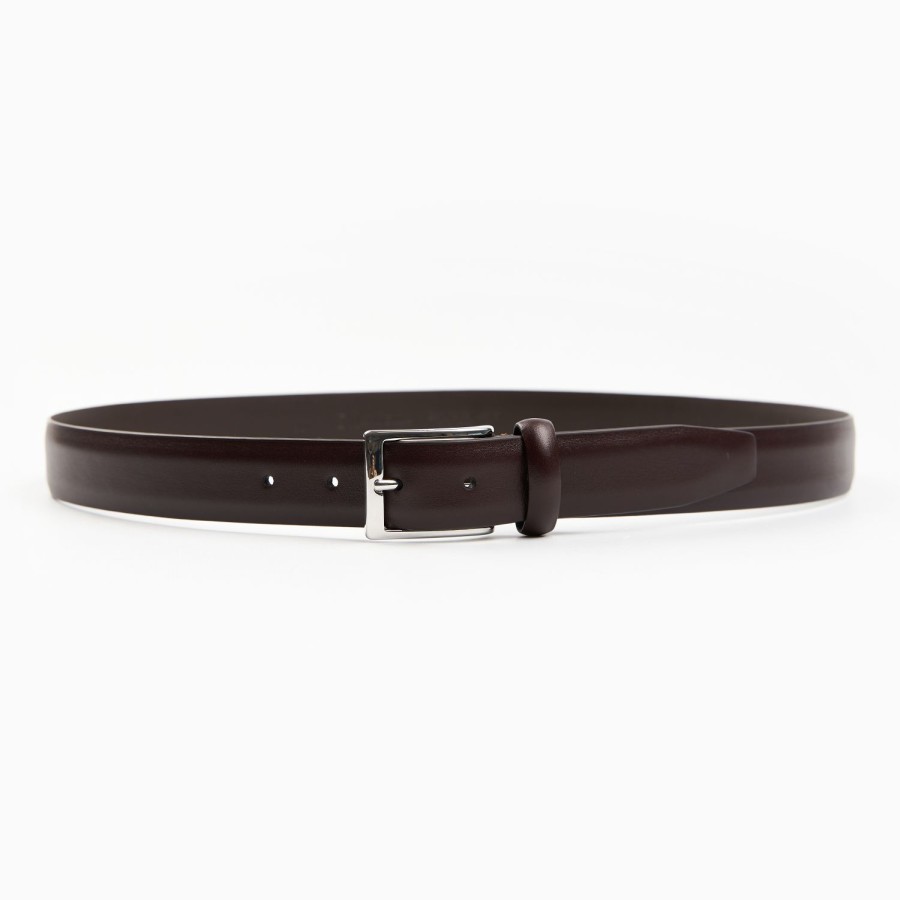 New E.Marinella Classic Chocolate Dark Leather Belt 30 Mm