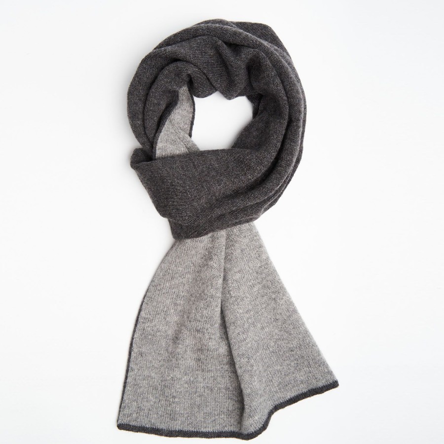 Online E.Marinella Dark And Light Gray Two-Tone Solid Cashmere Neck Warmer