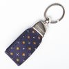 New E.Marinella Dark Blue Keyfob In Silk And Leather