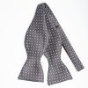 Online E.Marinella Dark Grey Silk Bowtie To Self-Tie Small Flower Pattern