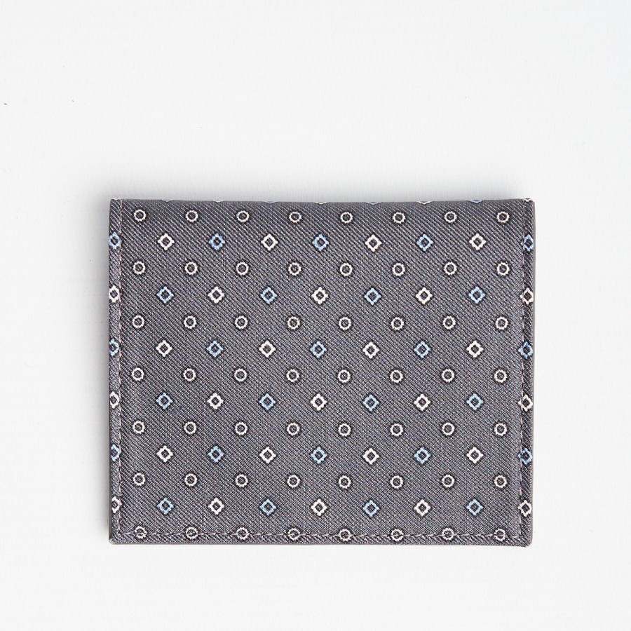 Online E.Marinella Dark Grey Leather Folding Card Holder - 10 Compartments