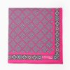 Best E.Marinella Fuchsia Hand-Printed Silk Pocket Square Large Flower Pattern