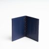 New E.Marinella Dark Blue Silk And Leather Folding Card Holder - 10 Compartments