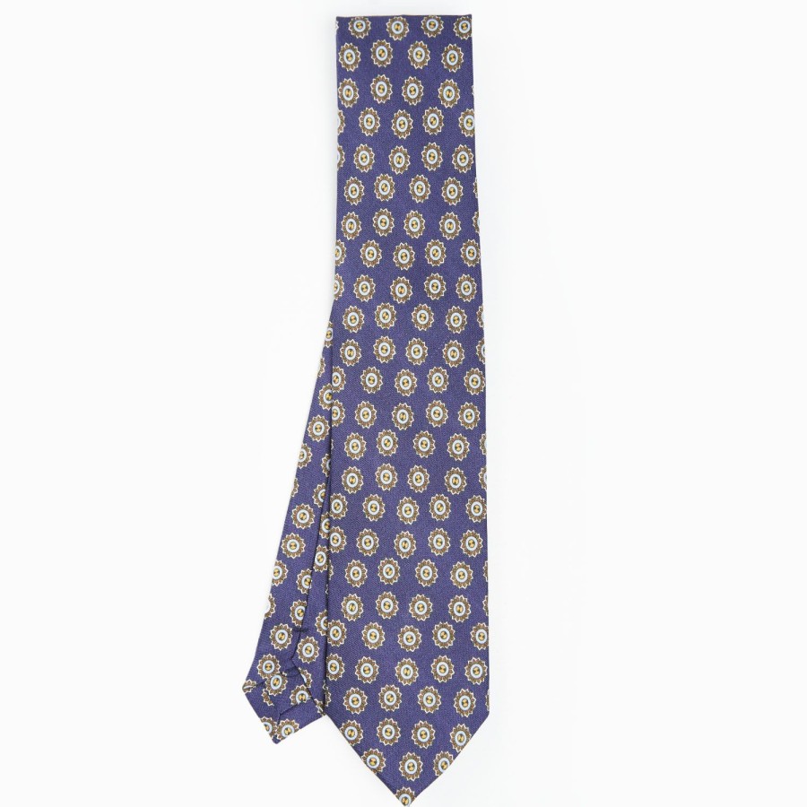 Clearance E.Marinella Blue Silk And Orange Fiber Tie