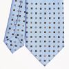 Clearance E.Marinella Light Blue Sartorial Classic Silk Tie Small Flower Pattern