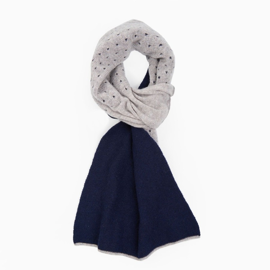 Online E.Marinella Dark Blue And Grey Dots Cashmere Neck Warmer