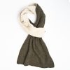 Clearance E.Marinella Dark Green And Beige Two-Tone Solid Cashmere Neck Warmer