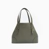 New E.Marinella Green Textured Leather Tote Bag