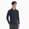 Hot E.Marinella Dark Blue Shirt In Cotton And Cashmere