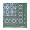 New E.Marinella Dark Green Hand-Printed Silk Pocket Square - Large Flower Pattern