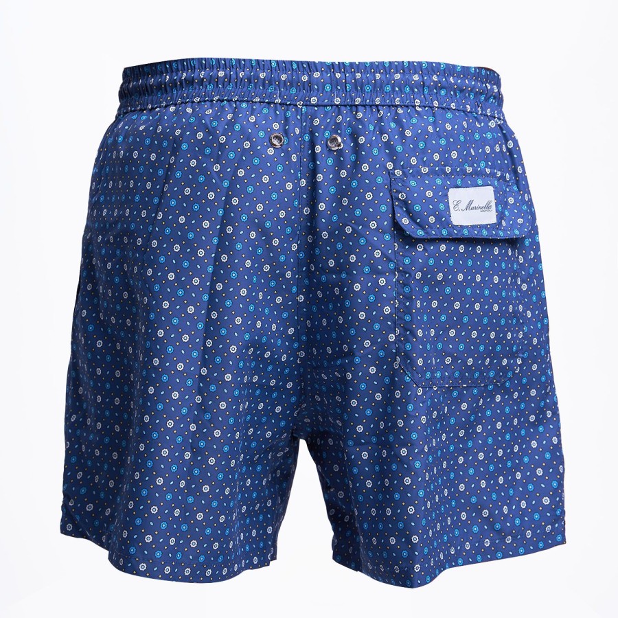 Wholesale E.Marinella Blue Swim Short - Small Flower Pattern