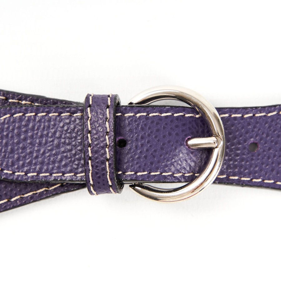 Best E.Marinella Violet Leather Scarf-Buckle