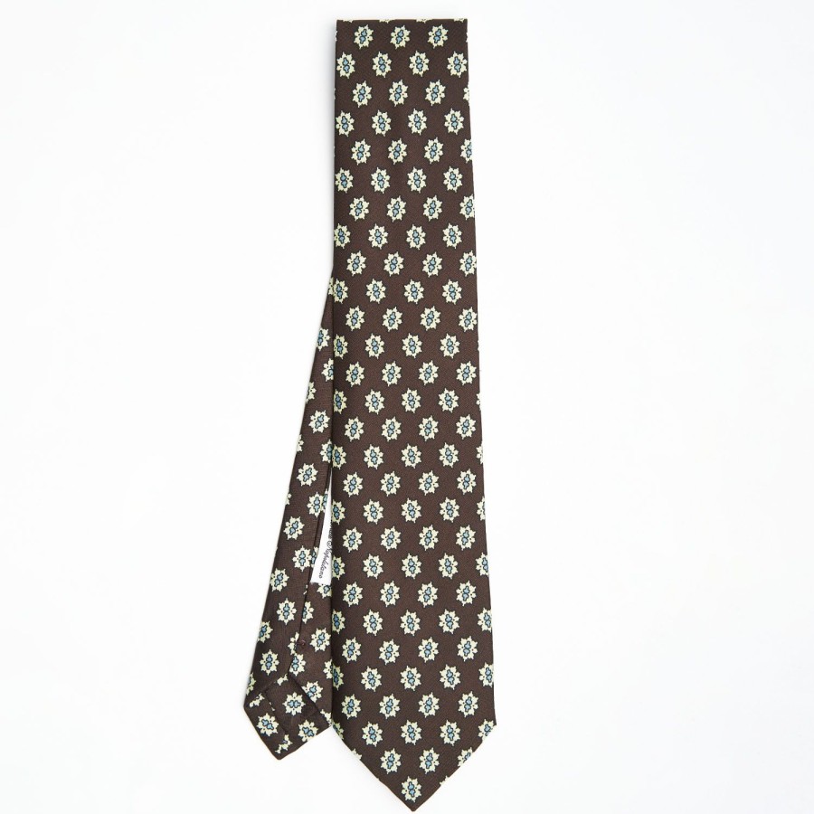 Clearance E.Marinella Dark Brown Archivio Collection Silk Tie 1933-04