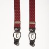 New E.Marinella Burgundy Braces With Small Geometric Design