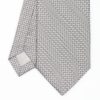 New E.Marinella Light Grey Ceremonial Jacquard Silk Tie - Small Geometric Pattern