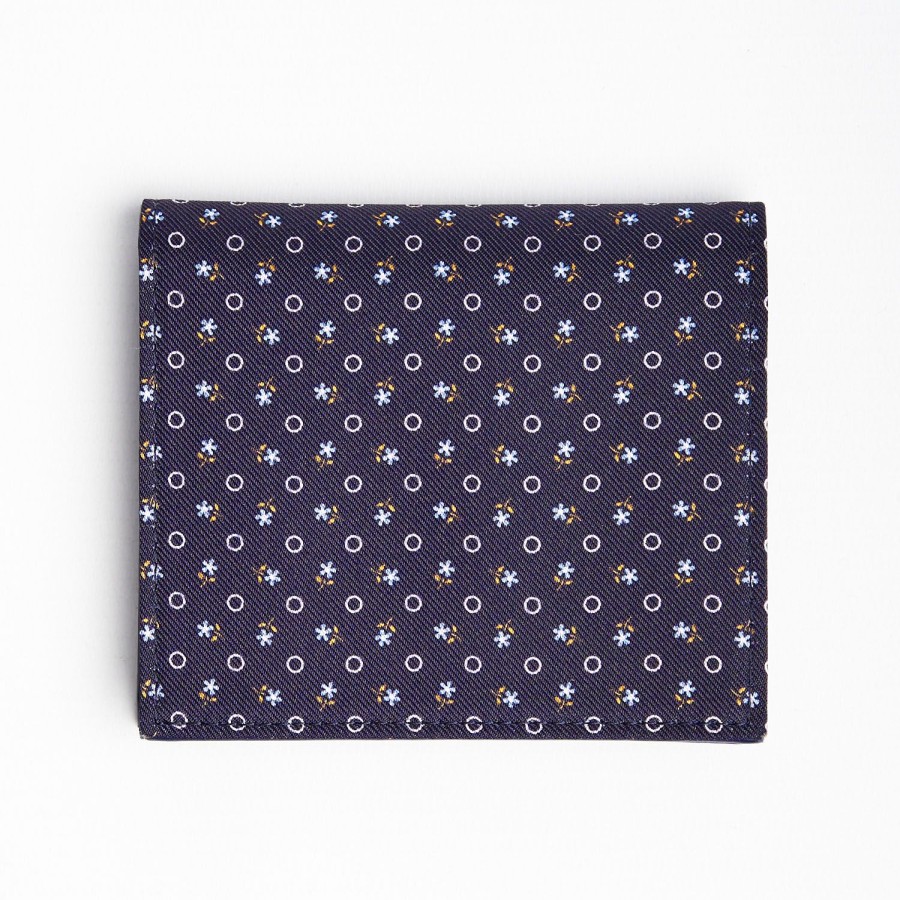 Online E.Marinella Dark Blue Small Wallet In Silk And Leather