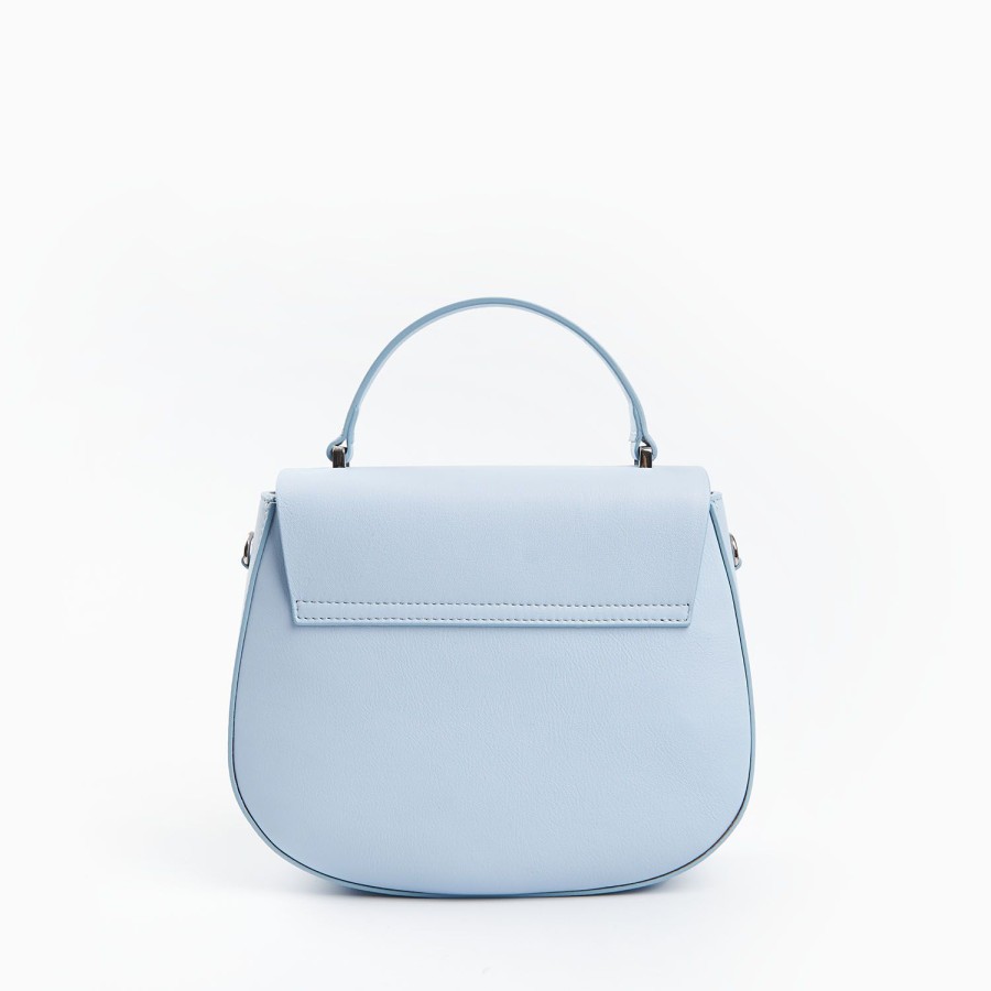 New E.Marinella Light Blue Smooth Leather Cleo Bag