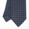 Online E.Marinella Dark Blue Sartorial Classic Silk Tie - Small Flower Pattern