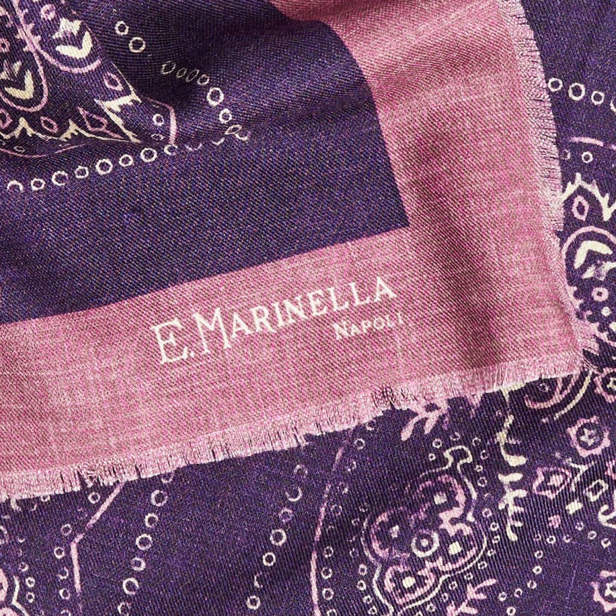 Hot E.Marinella Pink Wool And Silk Stole 135