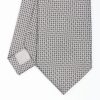 Wholesale E.Marinella Light Grey Ceremonial Jacquard Silk Tie - Small Geometric Pattern