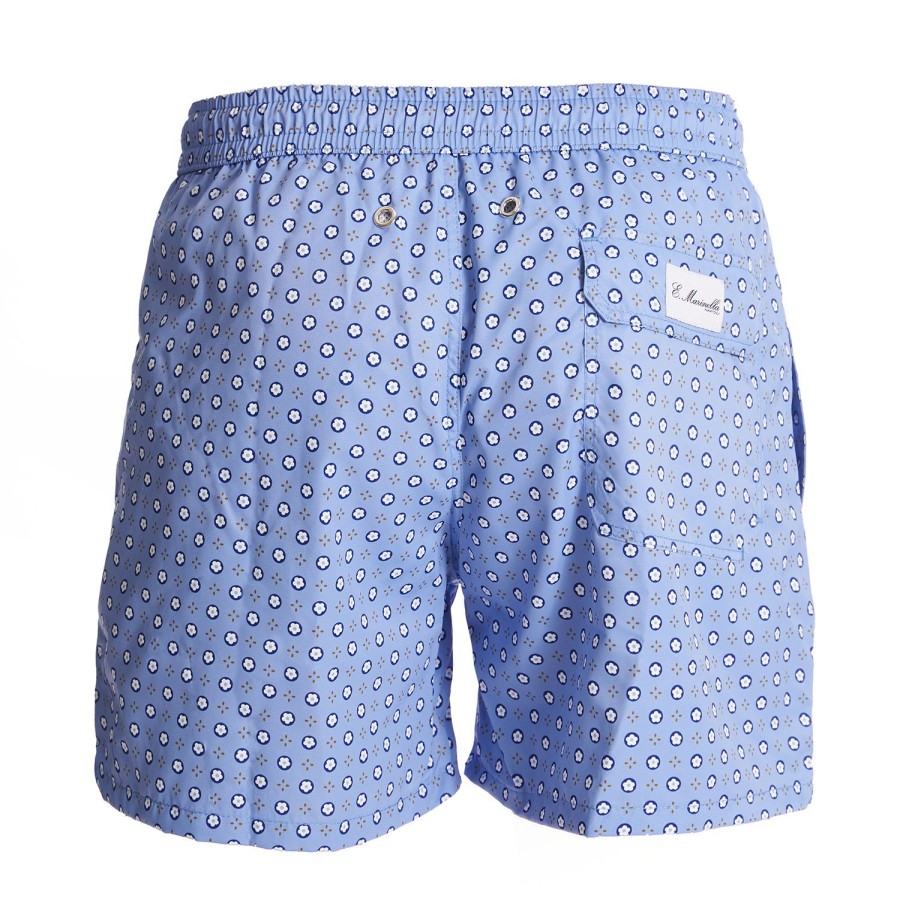 Wholesale E.Marinella Light Blue Swim Shorts- Large Patterns