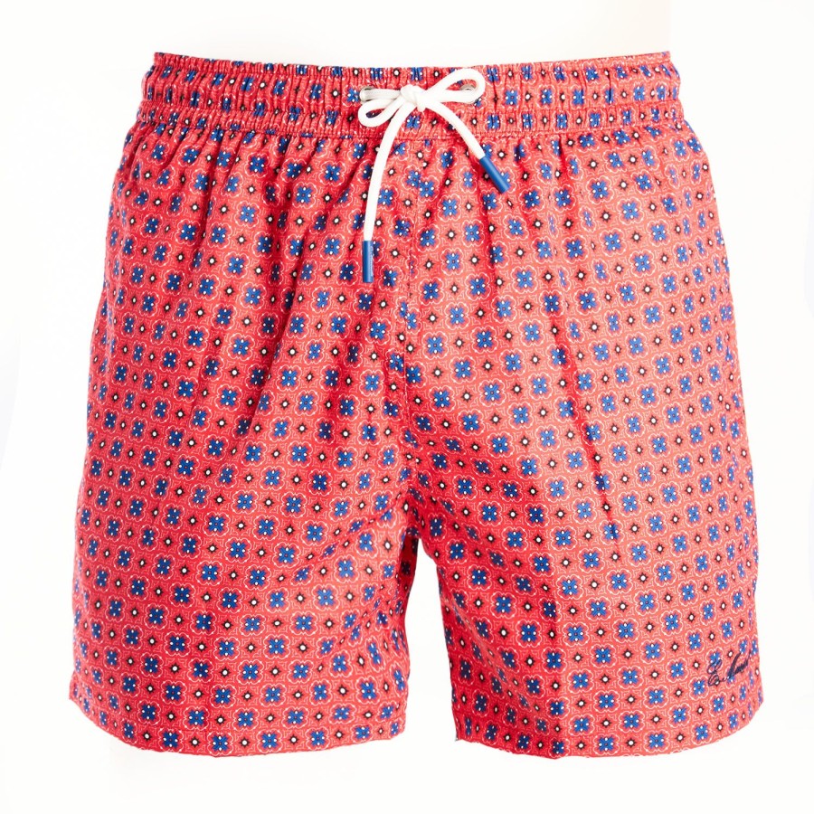 Online E.Marinella Red Swim Shorts - Large Patterns